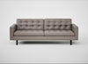 Hepburn 4 Seater Sofa Leather Grain Light Grey 060 / Wenge Black