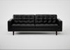 Hepburn 4 Seater Sofa Leather Stonewash Black 263 / Wenge Black