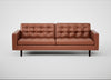 Hepburn 4 Seater Sofa Leather Stonewash Light Brown 274 / Walnut