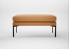 Matera Ottoman Daino Leather Parchment / Black