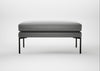 Matera Ottoman Daino Leather Steel / Black