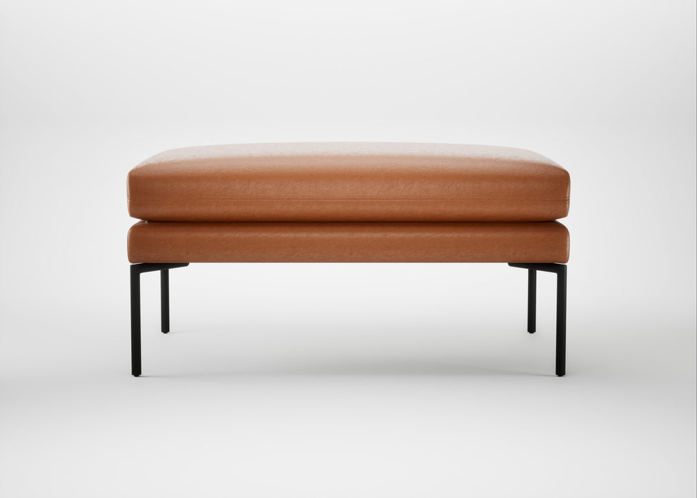 Matera Ottoman Daino Leather Treacle / Black