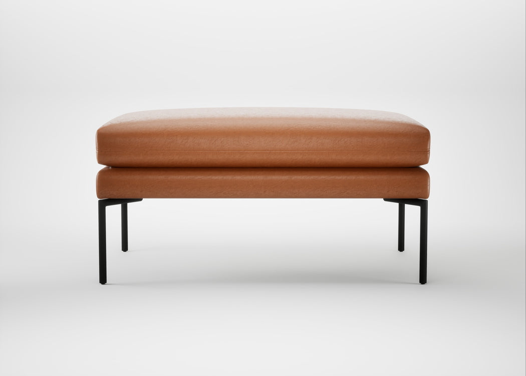 Matera Ottoman Daino Leather Treacle / Black