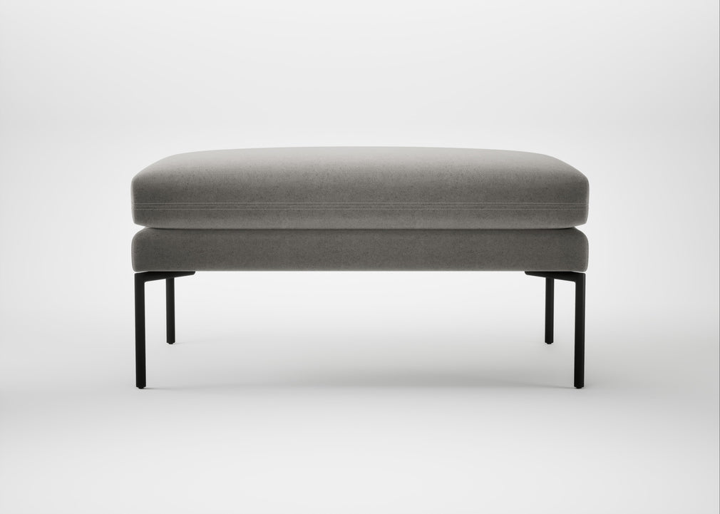 Matera Ottoman Nobilis Velvet Dolphin / Black