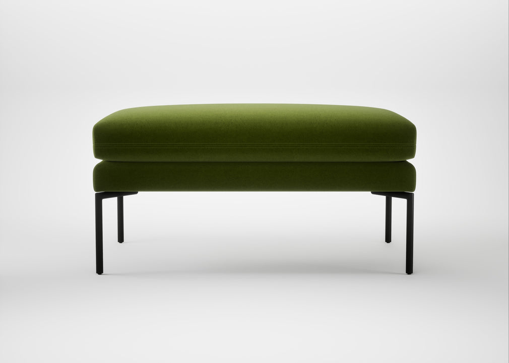 Matera Ottoman Nobilis Velvet Leaf / Black