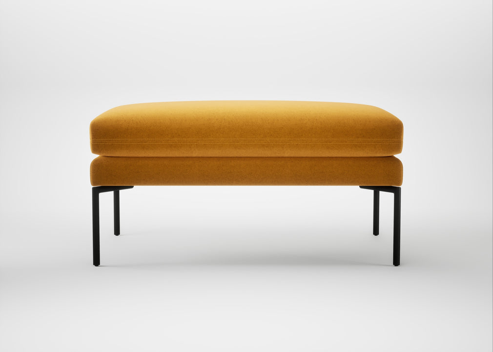 Matera Ottoman Nobilis Velvet Mustard / Black