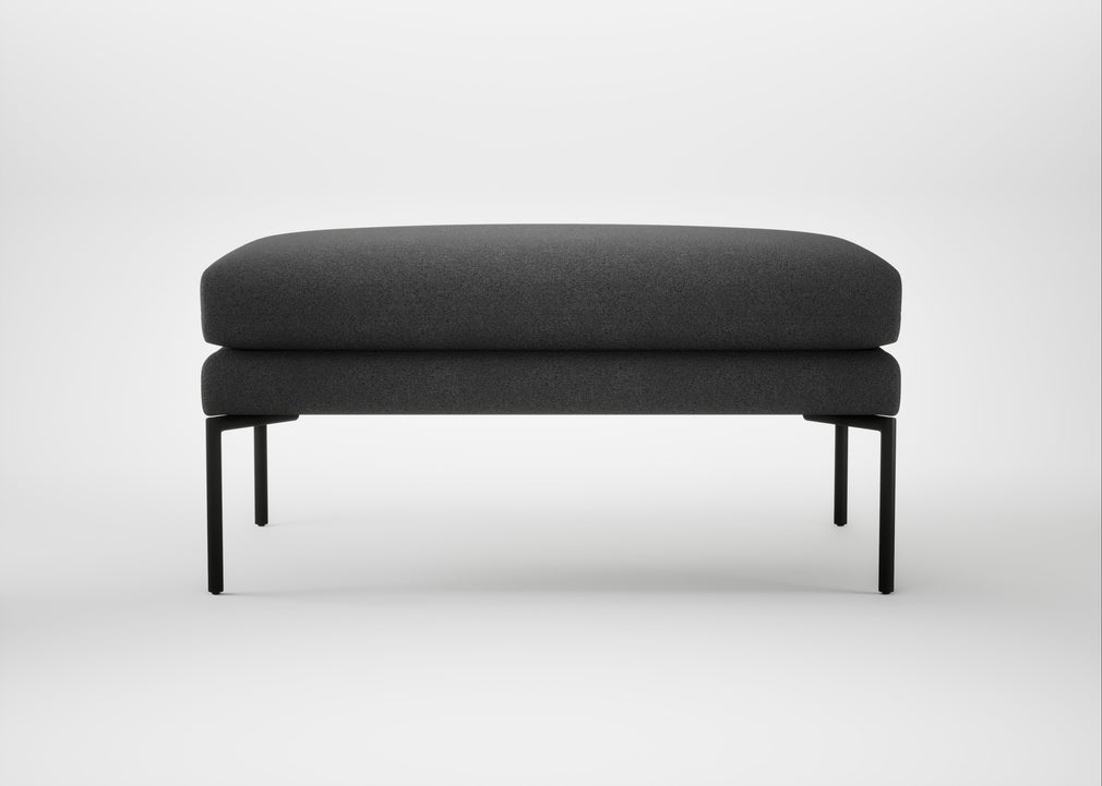 Matera Ottoman St Moritz Wool Grey / Black