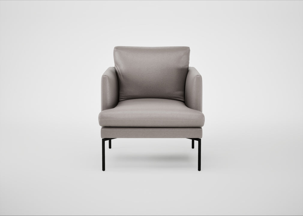 Matera Armchair Daino Leather Elephant / Black