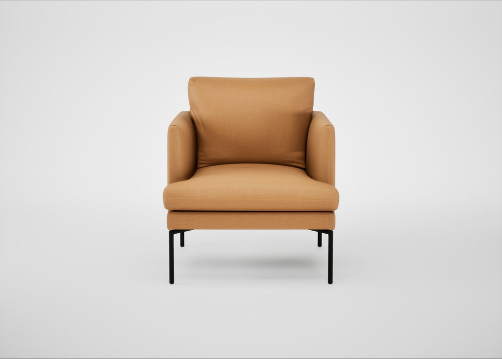 Matera Armchair Daino Leather Parchment / Black
