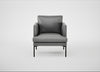 Matera Armchair Daino Leather Steel / Black