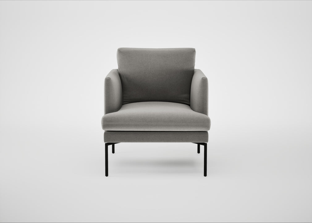 Matera Armchair Nobilis Velvet Dolphin / Black