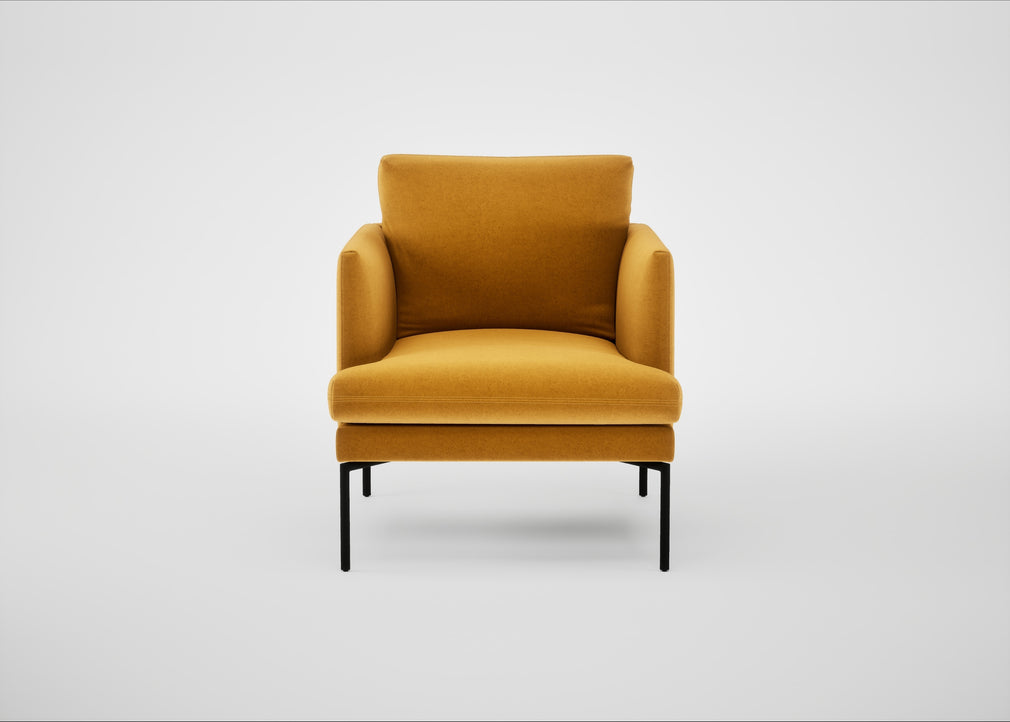 Matera Armchair Nobilis Velvet Mustard / Black