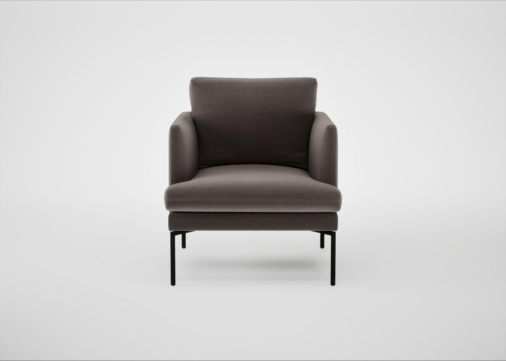 Matera Armchair Nobilis Velvet Sable / Black