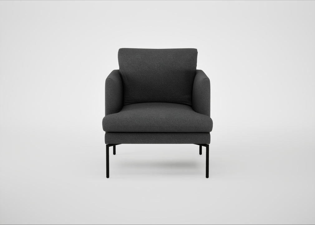 Matera Armchair St Moritz Wool Grey / Black