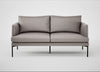Matera 2 Seater Sofa Daino Leather Elephant / Black