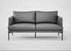 Matera 2 Seater Sofa Daino Leather Steel / Black