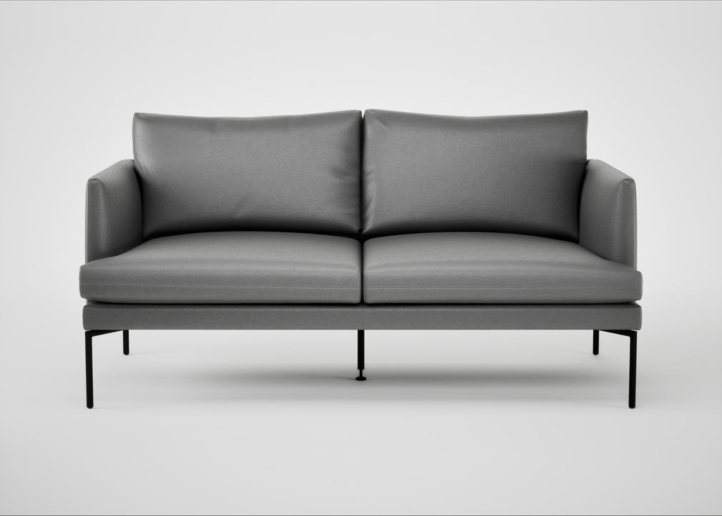 Matera 2 Seater Sofa Daino Leather Steel / Black
