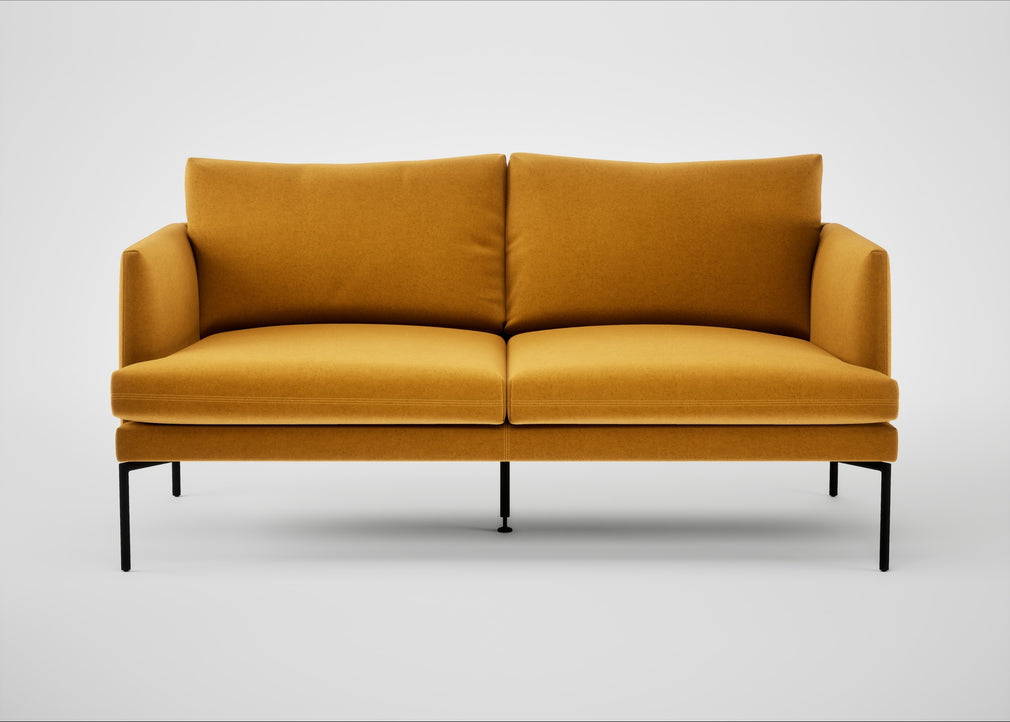 Matera 2 Seater Sofa Nobilis Velvet Mustard / Black