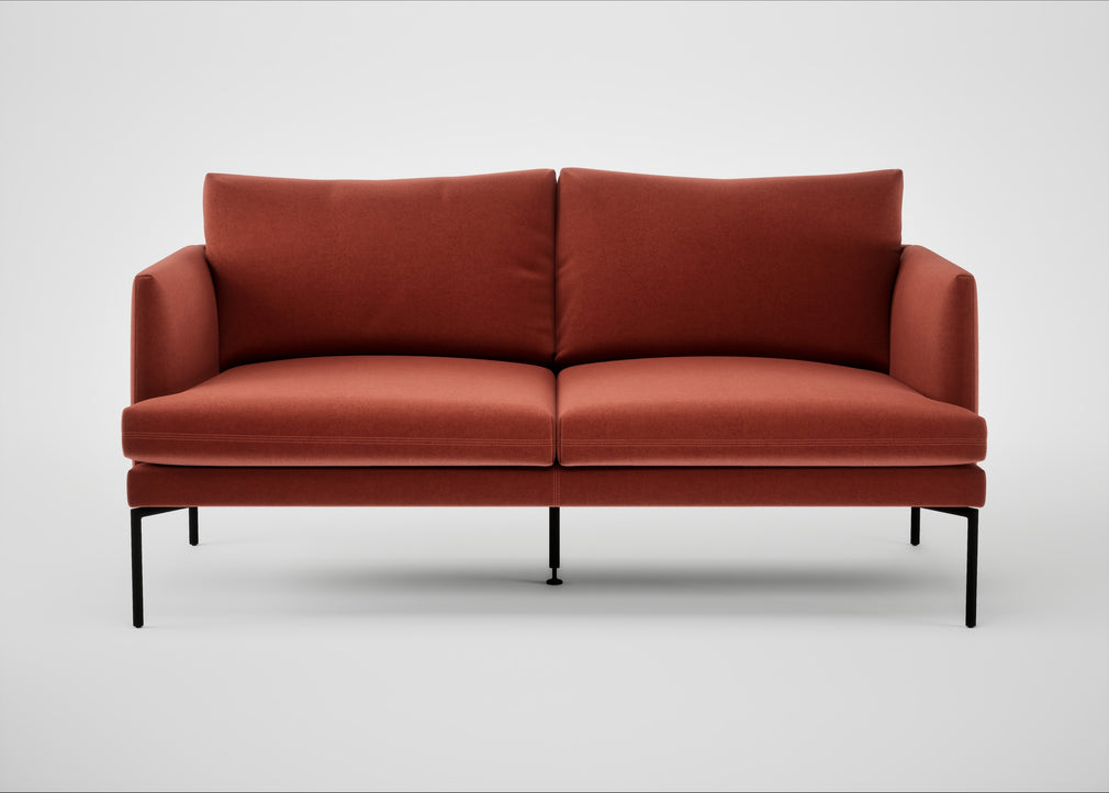 Matera 2 Seater Sofa Nobilis Velvet Rust / Black