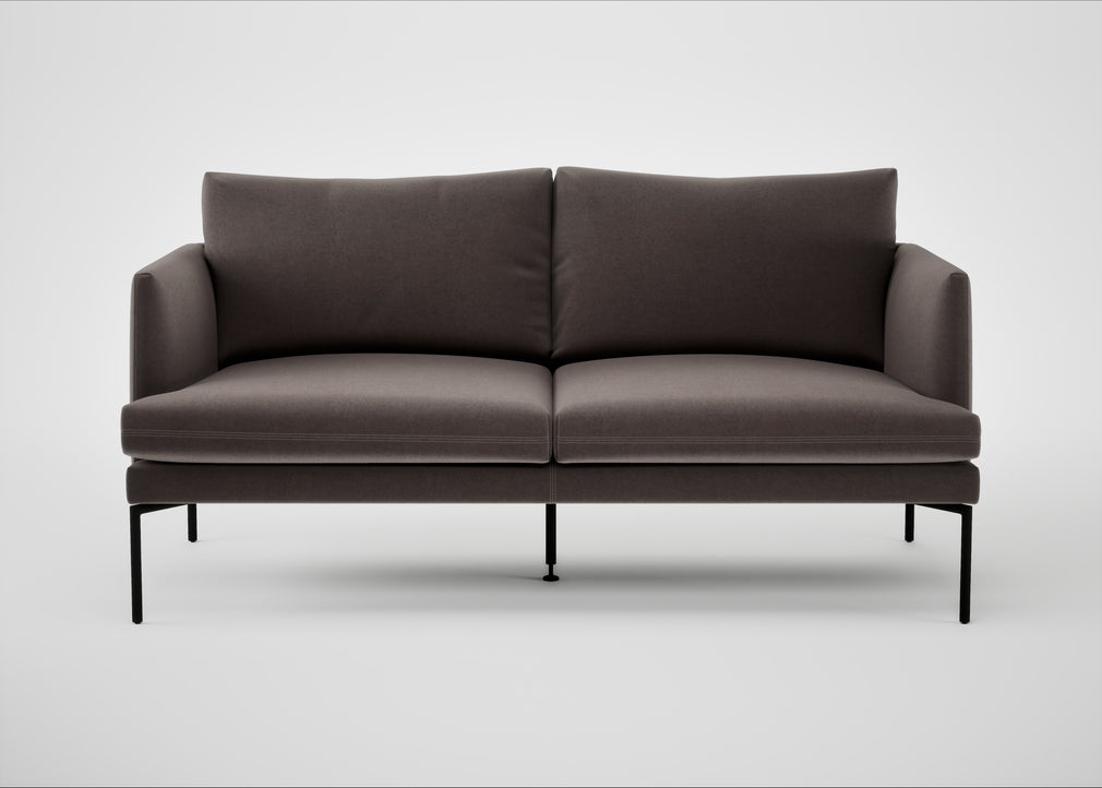 Matera 2 Seater Sofa Nobilis Velvet Sable / Black