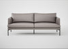 Matera 3 Seater Sofa Daino Leather Elephant / Black