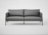 Matera 3 Seater Sofa Daino Leather Steel / Black