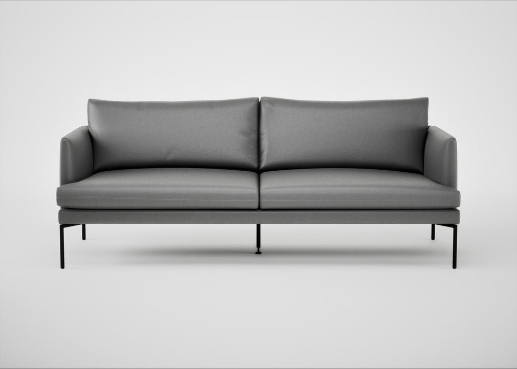 Matera 3 Seater Sofa Daino Leather Steel / Black