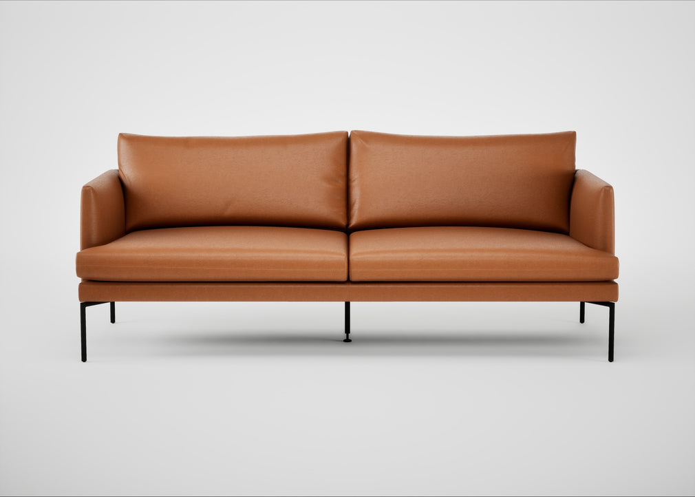 Matera 3 Seater Sofa Daino Leather Treacle / Black