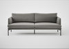 Matera 3 Seater Sofa Nobilis Velvet Dolphin / Black