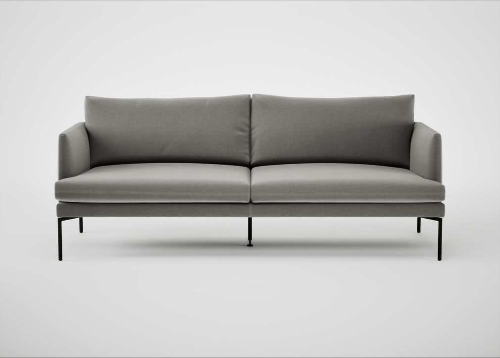 Matera 3 Seater Sofa Nobilis Velvet Dolphin / Black