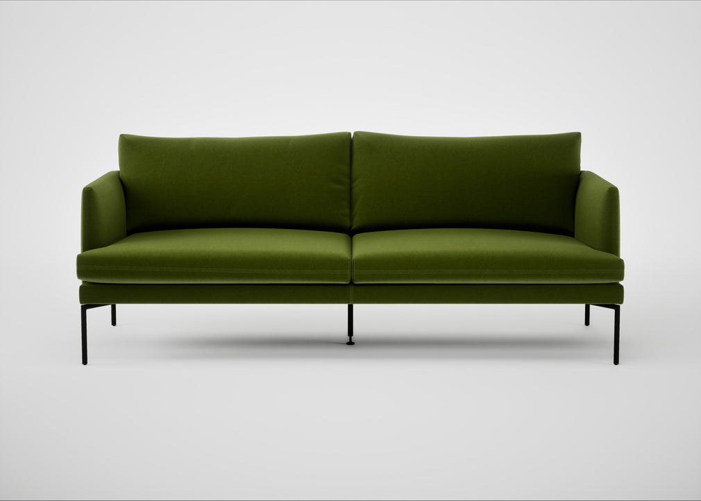 Matera 3 Seater Sofa Nobilis Velvet Leaf / Black