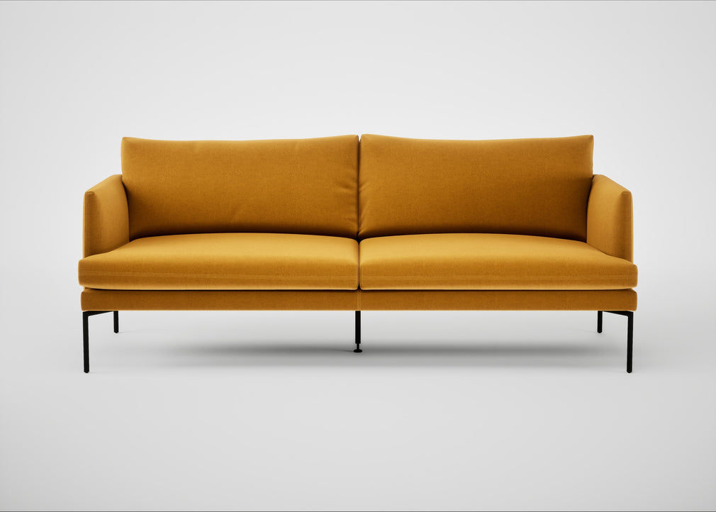 Matera 3 Seater Sofa Nobilis Velvet Mustard / Black