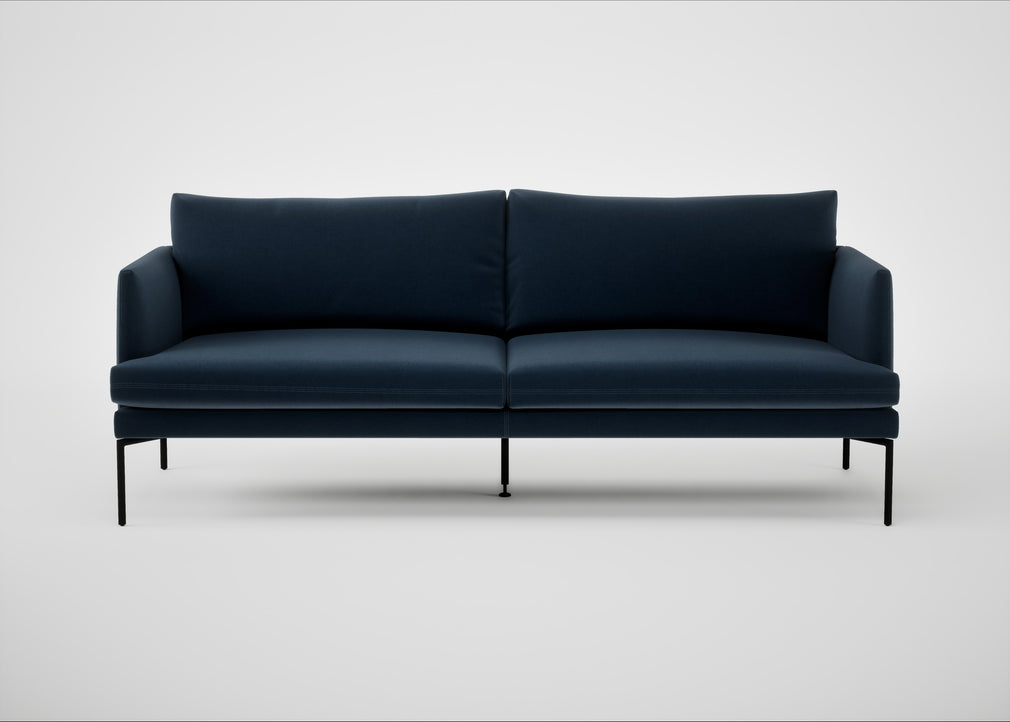 Matera 3 Seater Sofa Nobilis Velvet Night / Black