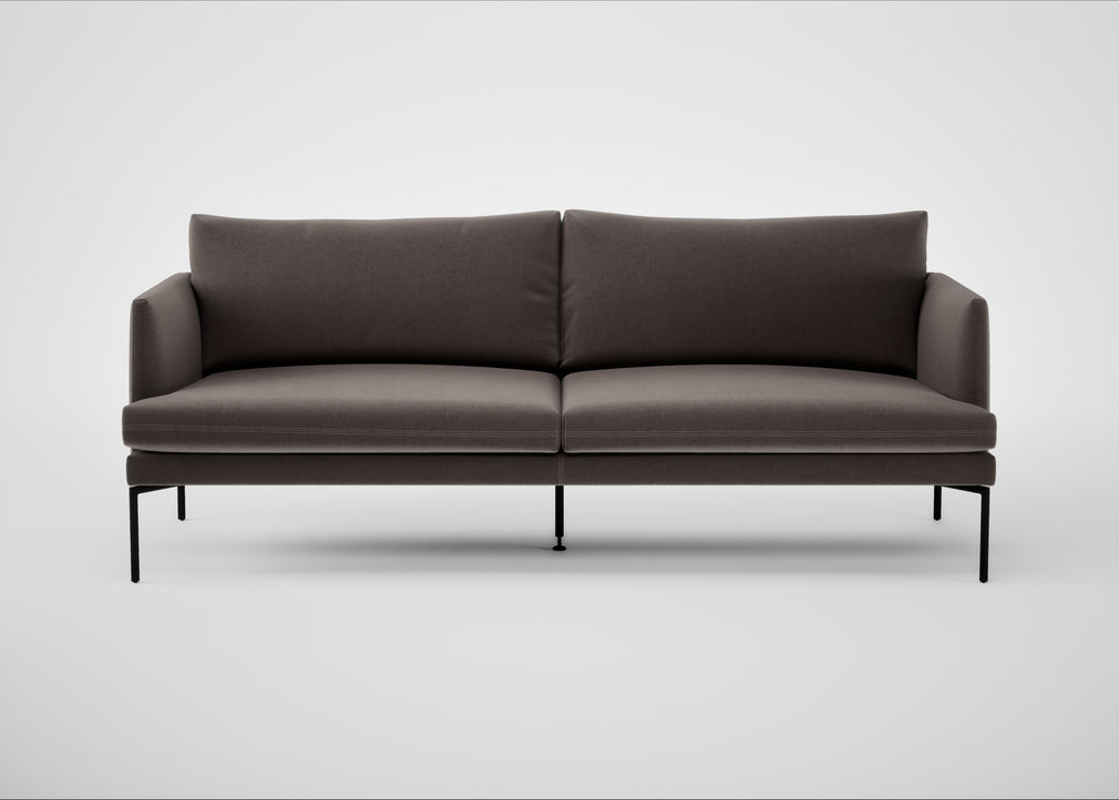 Matera 3 Seater Sofa Nobilis Velvet Sable / Black