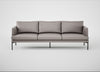 Matera 4 Seater Sofa Daino Leather Elephant / Black