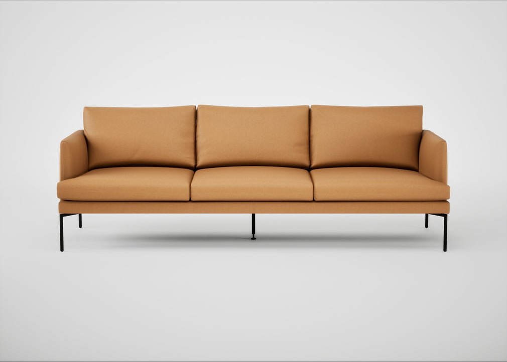Matera 4 Seater Sofa Daino Leather Parchment / Black