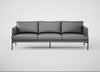 Matera 4 Seater Sofa Daino Leather Steel / Black