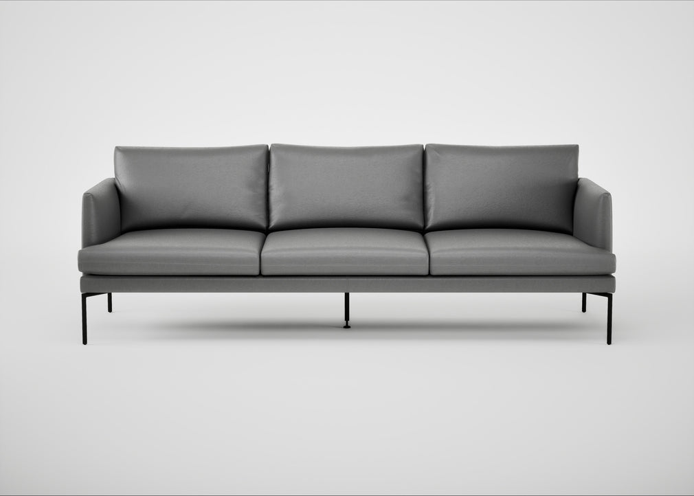 Matera 4 Seater Sofa Daino Leather Steel / Black