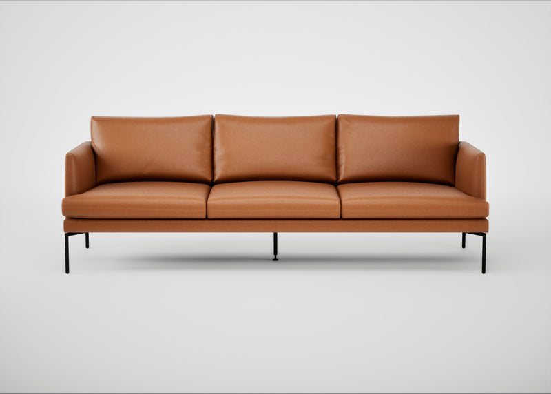Matera 4 Seater Sofa Daino Leather Treacle / Black