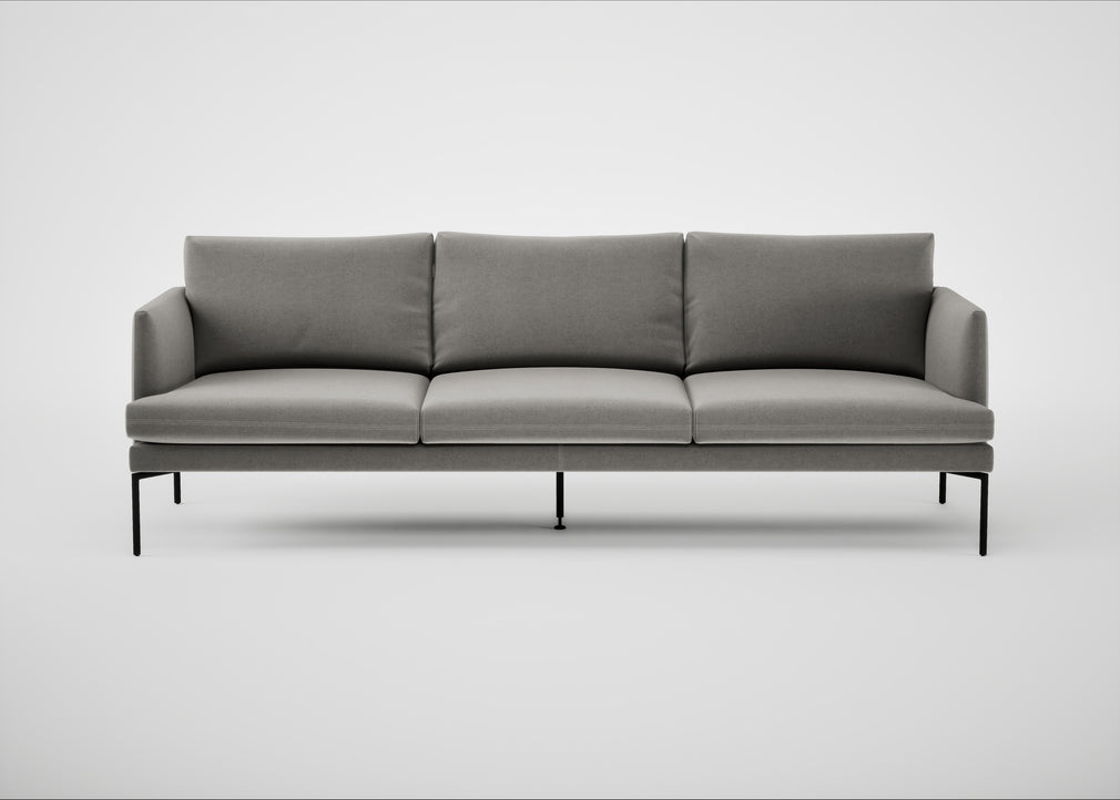 Matera 4 Seater Sofa Nobilis Velvet Dolphin / Black