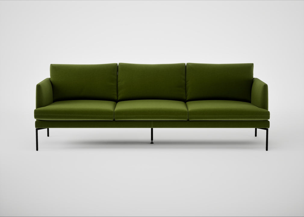 Matera 4 Seater Sofa Nobilis Velvet Leaf / Black