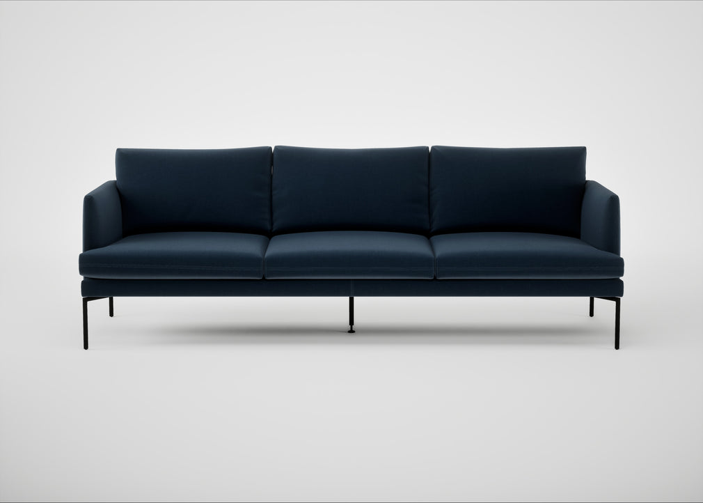 Matera 4 Seater Sofa Nobilis Velvet Night / Black