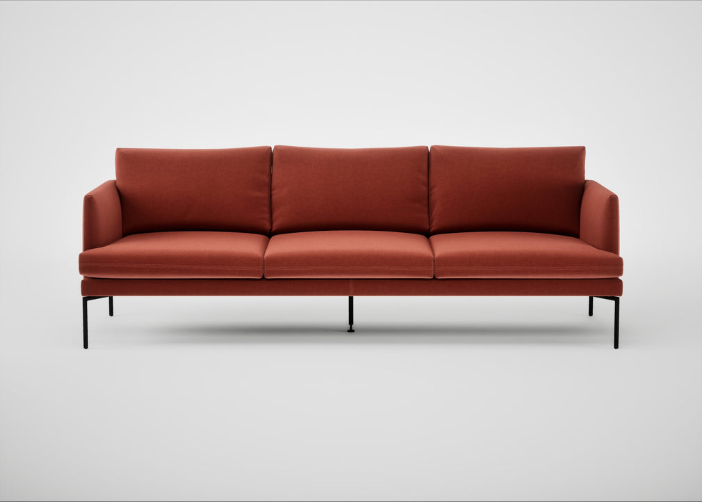 Matera 4 Seater Sofa Nobilis Velvet Rust / Black