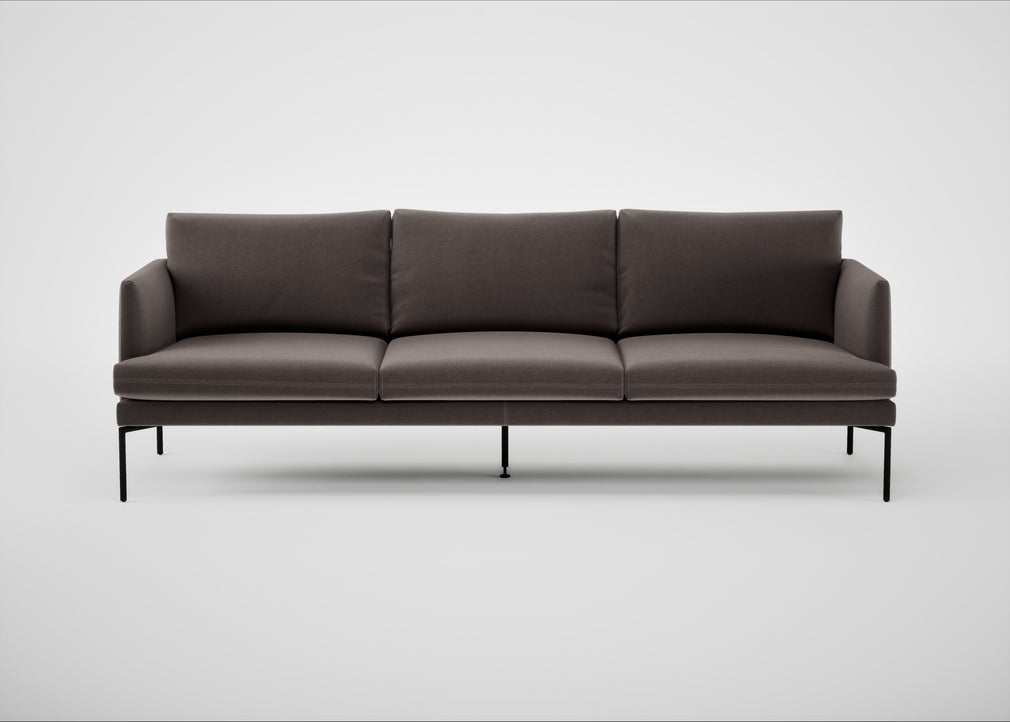 Matera 4 Seater Sofa Nobilis Velvet Sable / Black