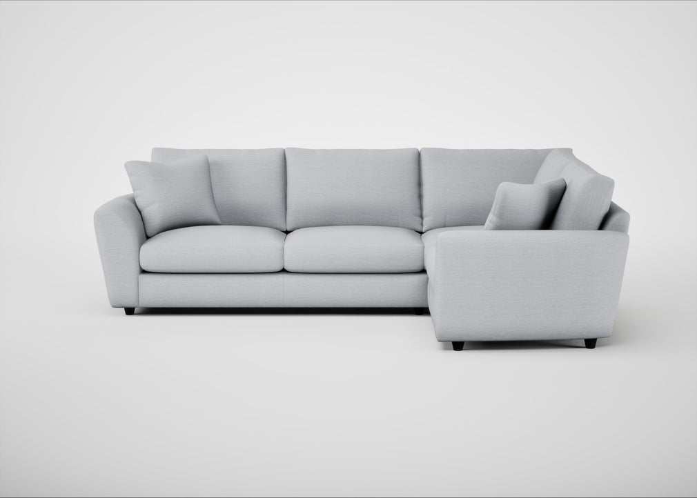Snooze Right Hand Facing Corner Sofa Broad Weave Tin