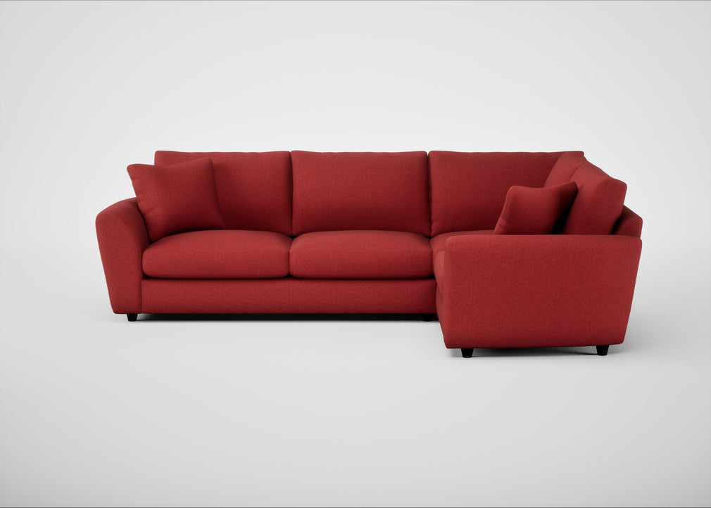 Snooze Right Hand Facing Corner Sofa Melton Wool Red Oxide