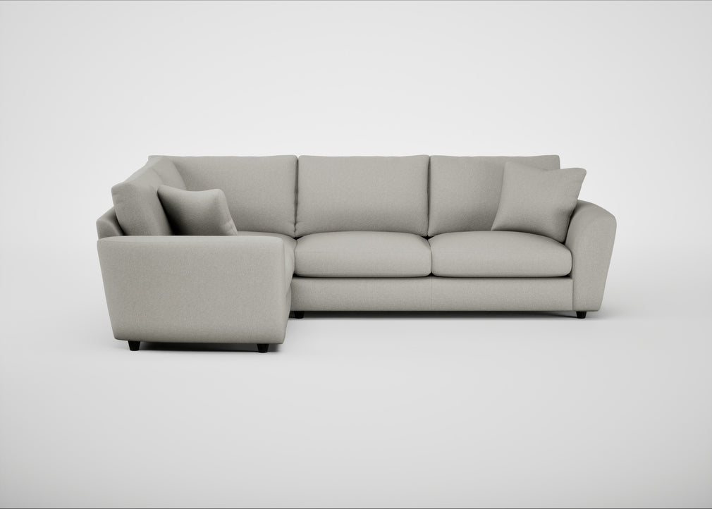 Snooze Left Hand Facing Corner Sofa Melton Wool Limestone