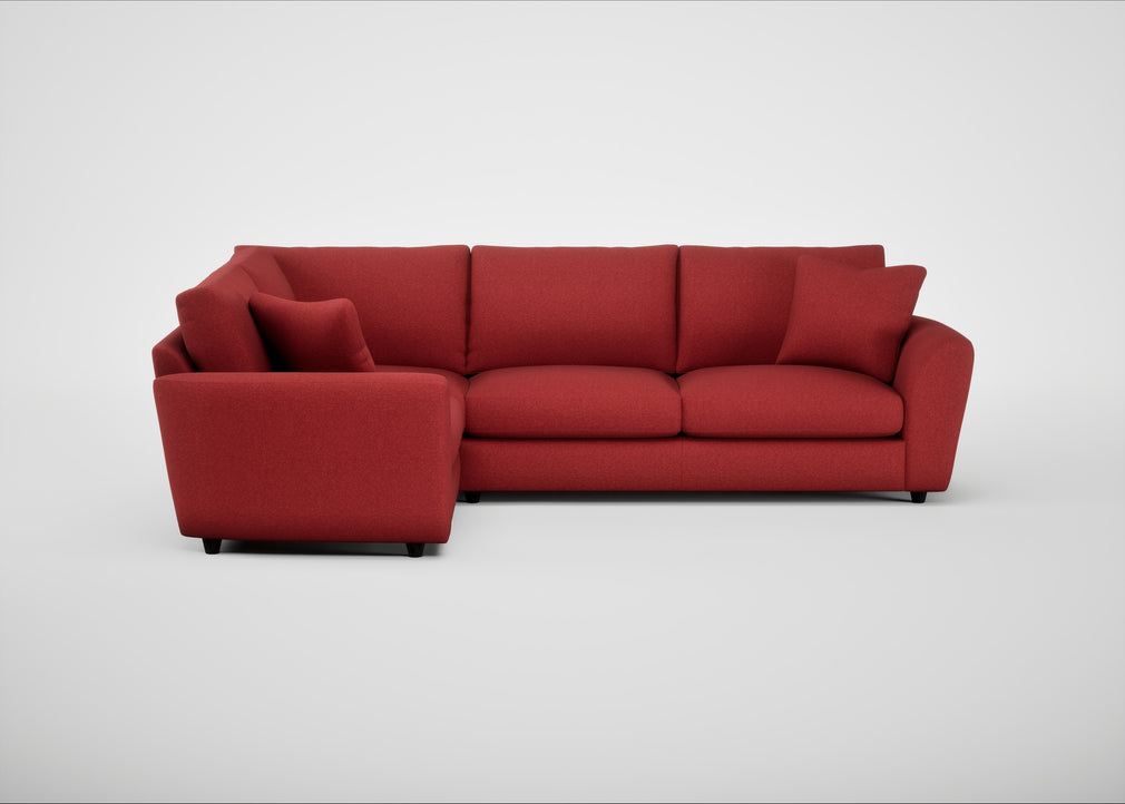 Snooze Left Hand Facing Corner Sofa Melton Wool Red Oxide