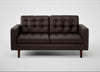Hepburn 2 Seater Sofa Leather Grain Chocolate 066 / Walnut