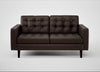 Hepburn 2 Seater Sofa Leather Grain Chocolate 066 / Wenge Black